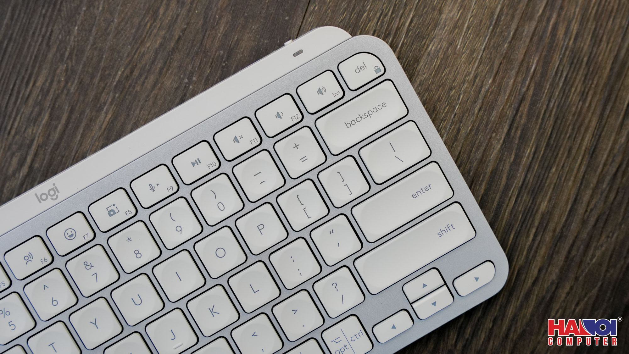 Bàn phím Không dây Logitech MX Keys Mini Pale Grey (USB/Bluetooth/xám trắng)