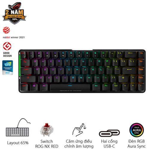 Bàn phím không dây Asus ROG Falchion NX Red sw (USB/RGB)