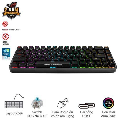 Bàn phím không dây Asus ROG Falchion NX Blue sw (USB/RGB)