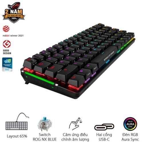 Bàn phím không dây Asus ROG Falchion NX Blue sw (USB/RGB)