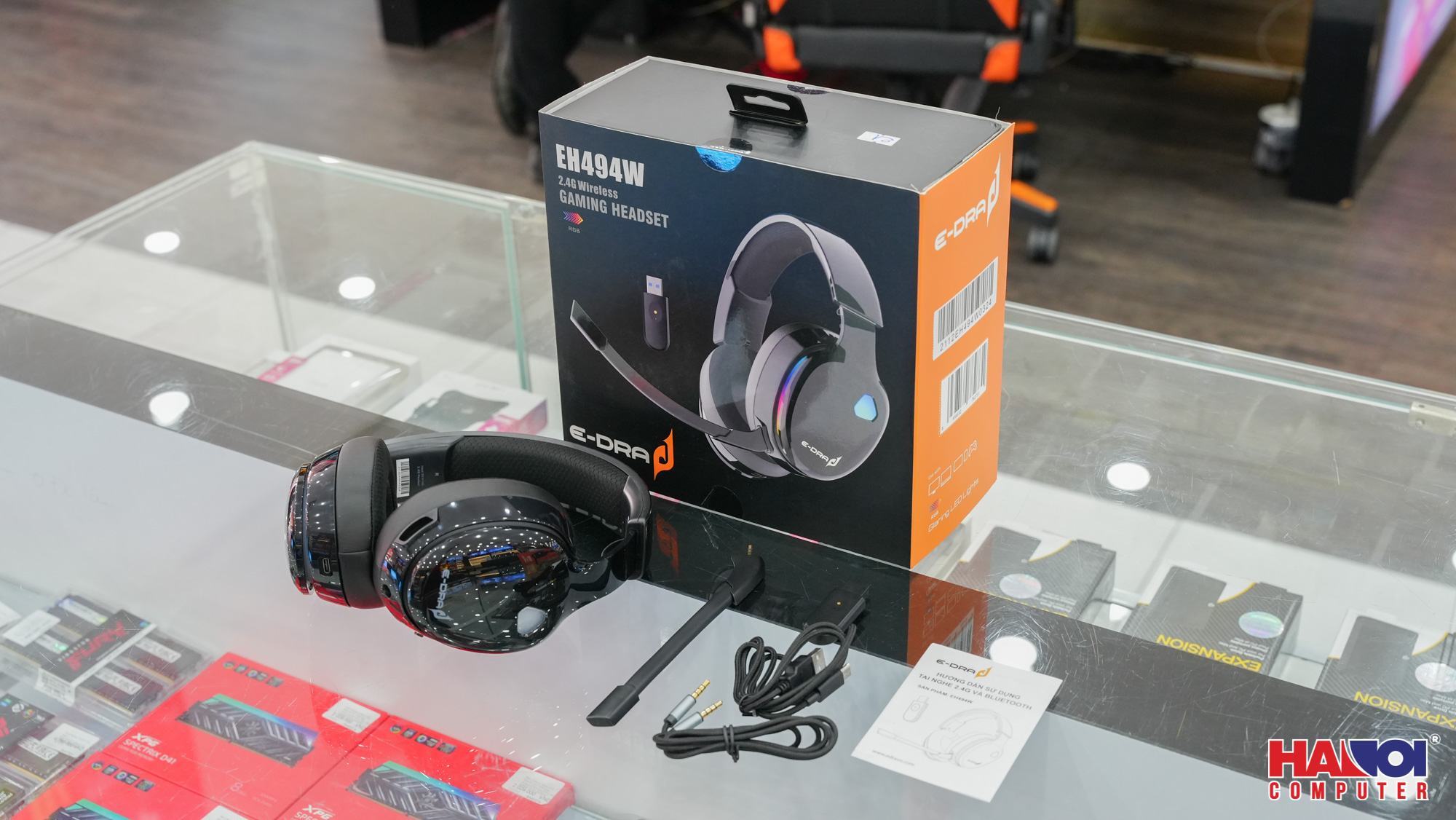 Tai nghe không dây E-Dra EH494W Đen (Bluetooth, Wireless 2.4G)