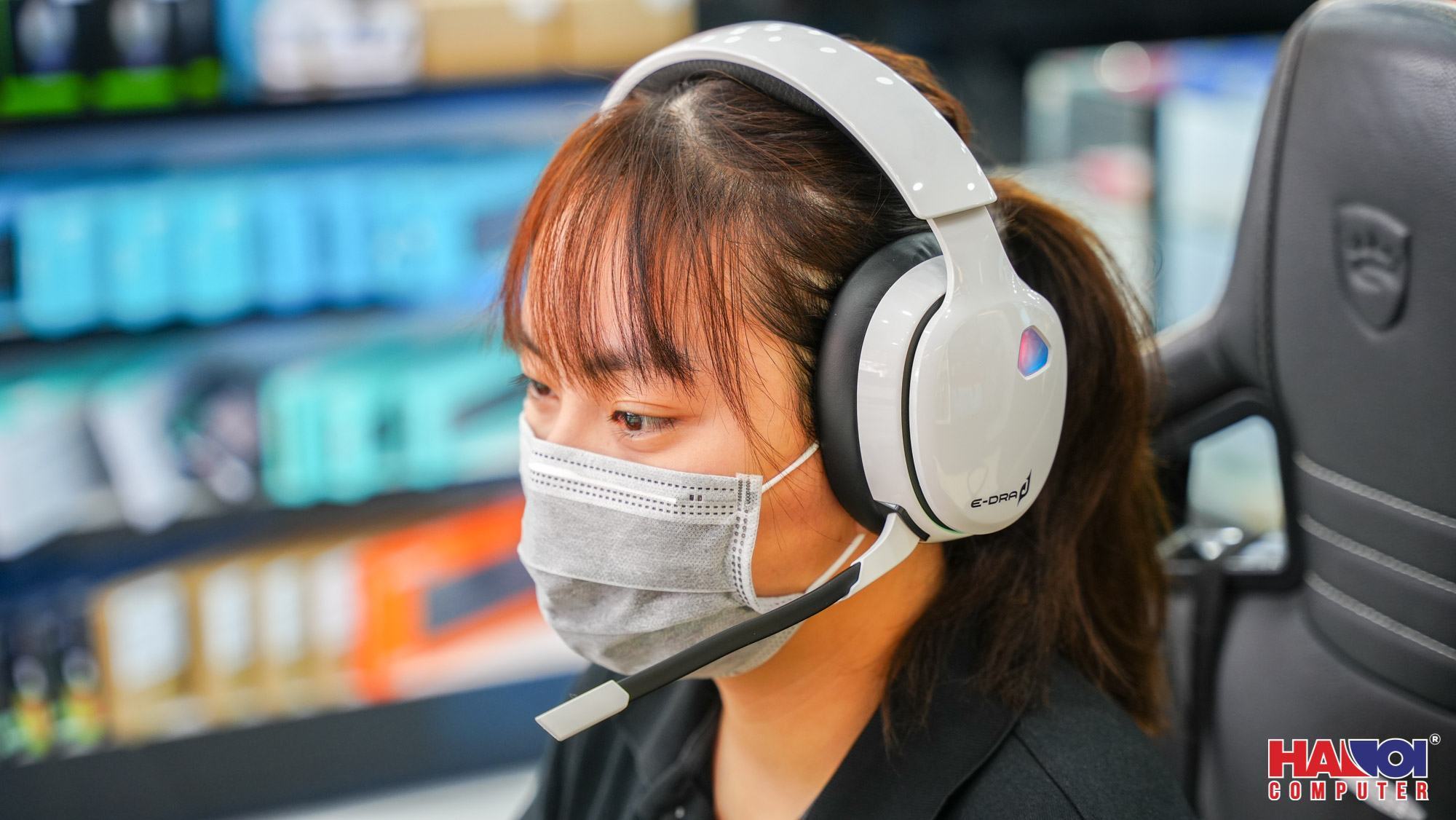 Tai nghe không dây E-Dra EH494W Trắng (Bluetooth, Wireless 2.4G)