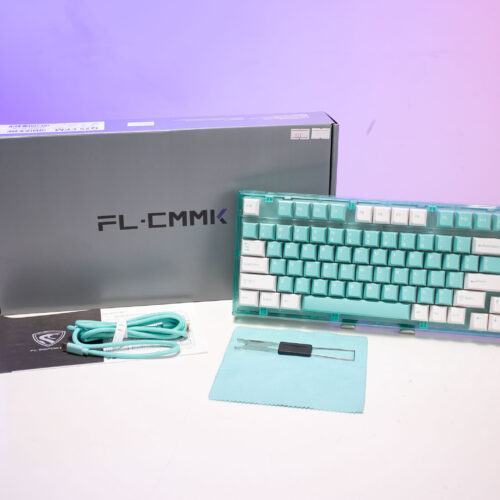 LMC Bàn phím cơ Không dây FL-Esport Q75 Azure Green 3 Mode Rosa sw (Kailh Box/USBC/Bluetooth/RGB)