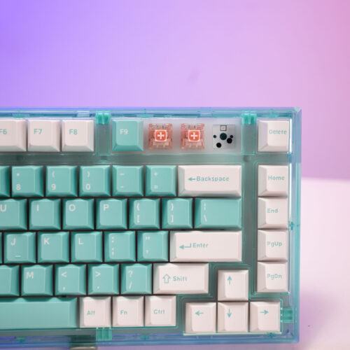 LMC Bàn phím cơ Không dây FL-Esport Q75 Azure Green 3 Mode Rosa sw (Kailh Box/USBC/Bluetooth/RGB)