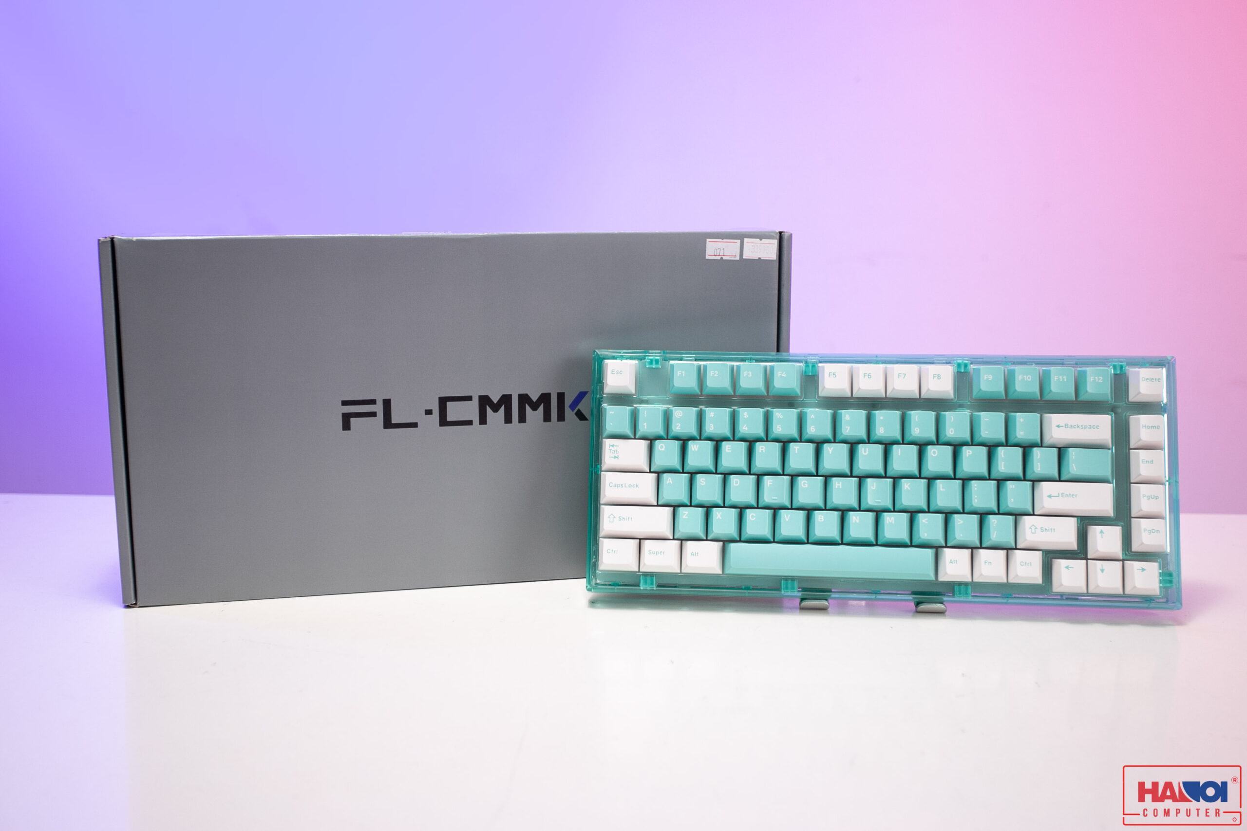 LMC Bàn phím cơ Không dây FL-Esport Q75 Azure Green 3 Mode Coolmint sw (Kailh Box/USBC/Bluetooth/RGB)