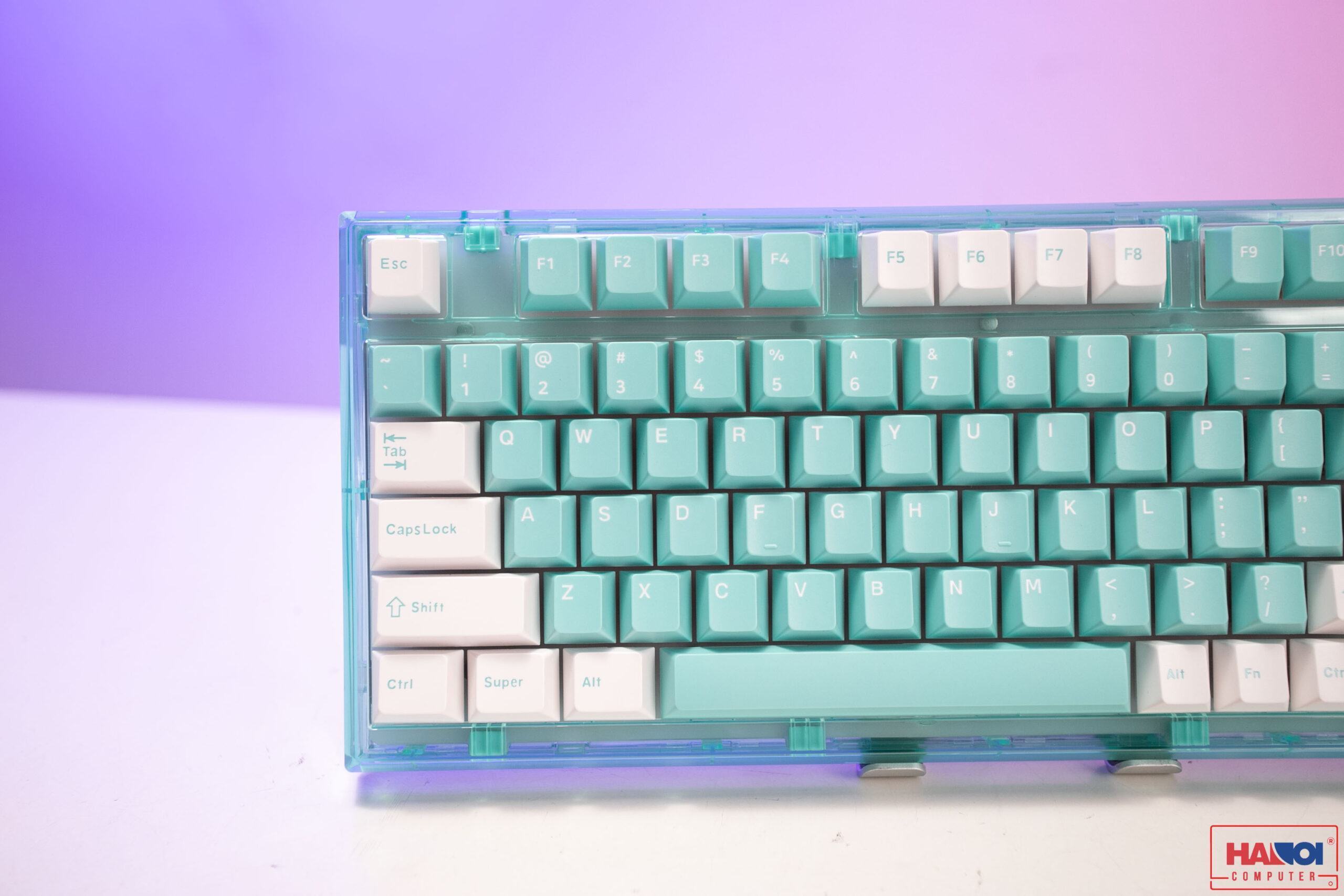 LMC Bàn phím cơ Không dây FL-Esport Q75 Azure Green 3 Mode Coolmint sw (Kailh Box/USBC/Bluetooth/RGB)