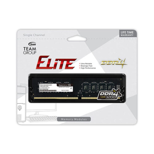 RAM Desktop TEAMGROUP ELITE (TED416G3200C2201) 16GB (1x16GB) DDR4 3200MHz