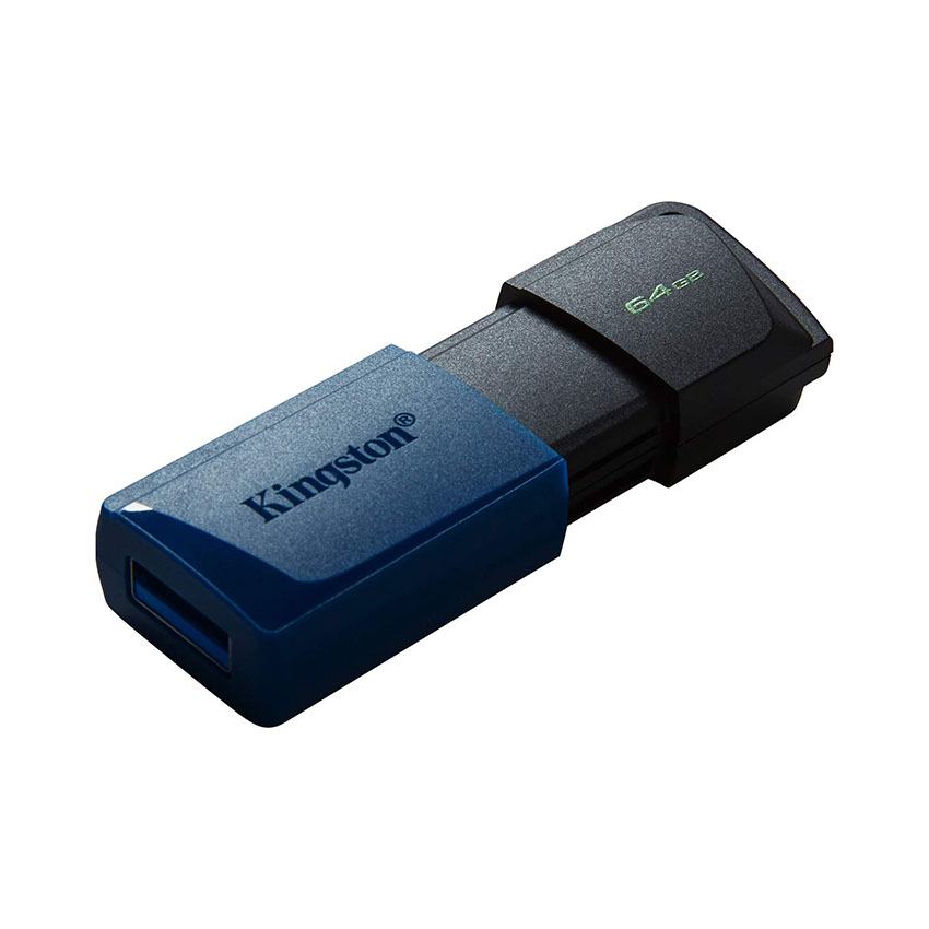 USB Kingston 64GB DataTraveler Exodia M DTXM/64GB (USB 3.2 Gen1), màu đen pha xanh dương
