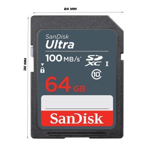 Thẻ Nhớ Sandisk 64GB SDXC Ultra, C10 UHS- 1 Read 100MB/s, SDSDUNR-064G-GN3IN