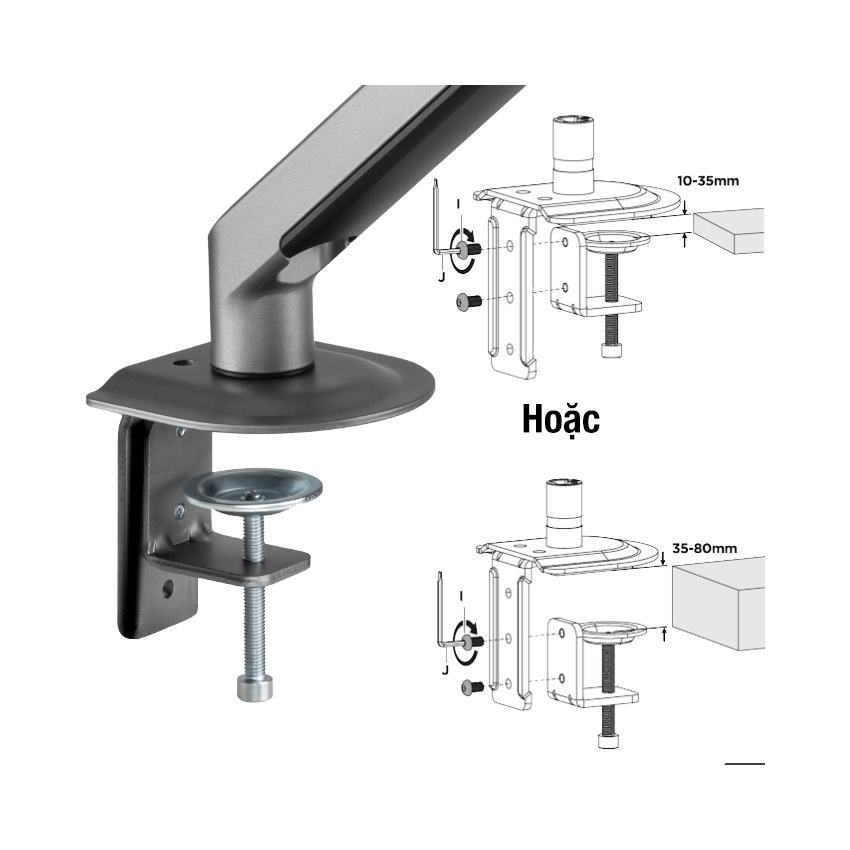 Giá treo màn hình Human Motion T6-1 Pro màu đen