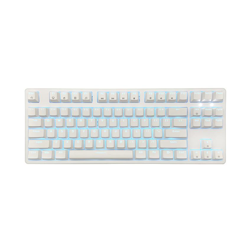 Bàn phím cơ Edra EK387L màu trắng Blue sw (USBC/Led trắng)