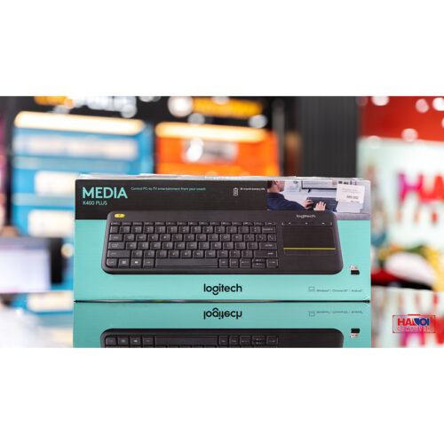 Bàn phím không dây Logitech K400 Plus đen (USB/Bluetooth/Pin)