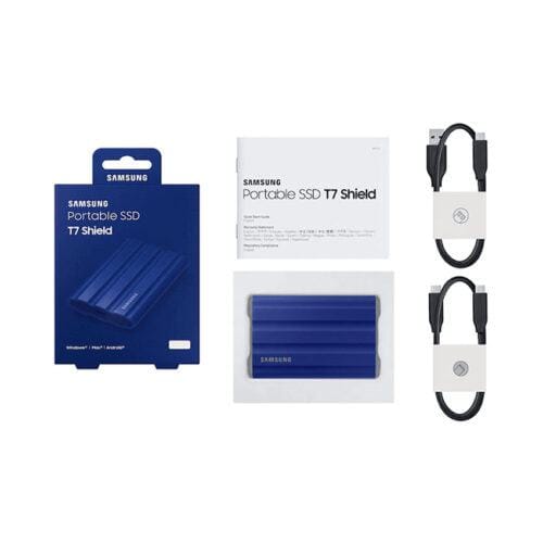 Ổ cứng gắn ngoài SSD Samsung T7 Portable Shield 1TB 2.5 inch USB 3.2 Xanh (Đọc 1050MB/s - Ghi 1000MB/s)-(MU-PE1T0R/WW)