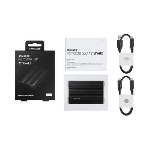 Ổ cứng gắn ngoài SSD Samsung T7 Portable Shield 1TB 2.5 inch USB 3.2 Đen (Đọc 1050MB/s - Ghi 1000MB/s)-(MU-PE1T0S/WW)