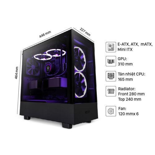 Vỏ máy tính NZXT H5 Elite Black   (Mid Tower/Màu Đen)