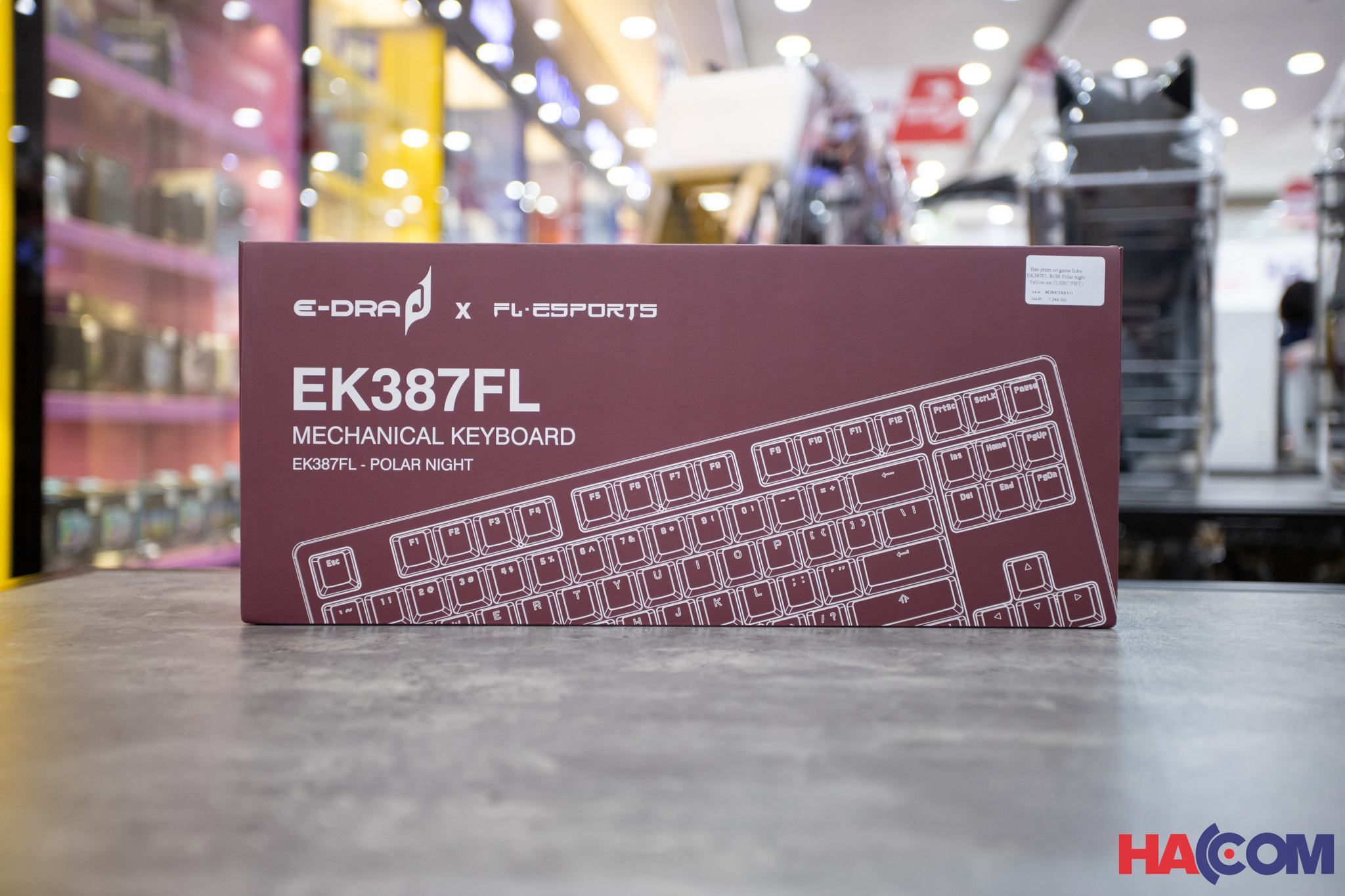 Bàn phím cơ game Edra EK387FL RGB Polar night Red sw (USBC/PBT)