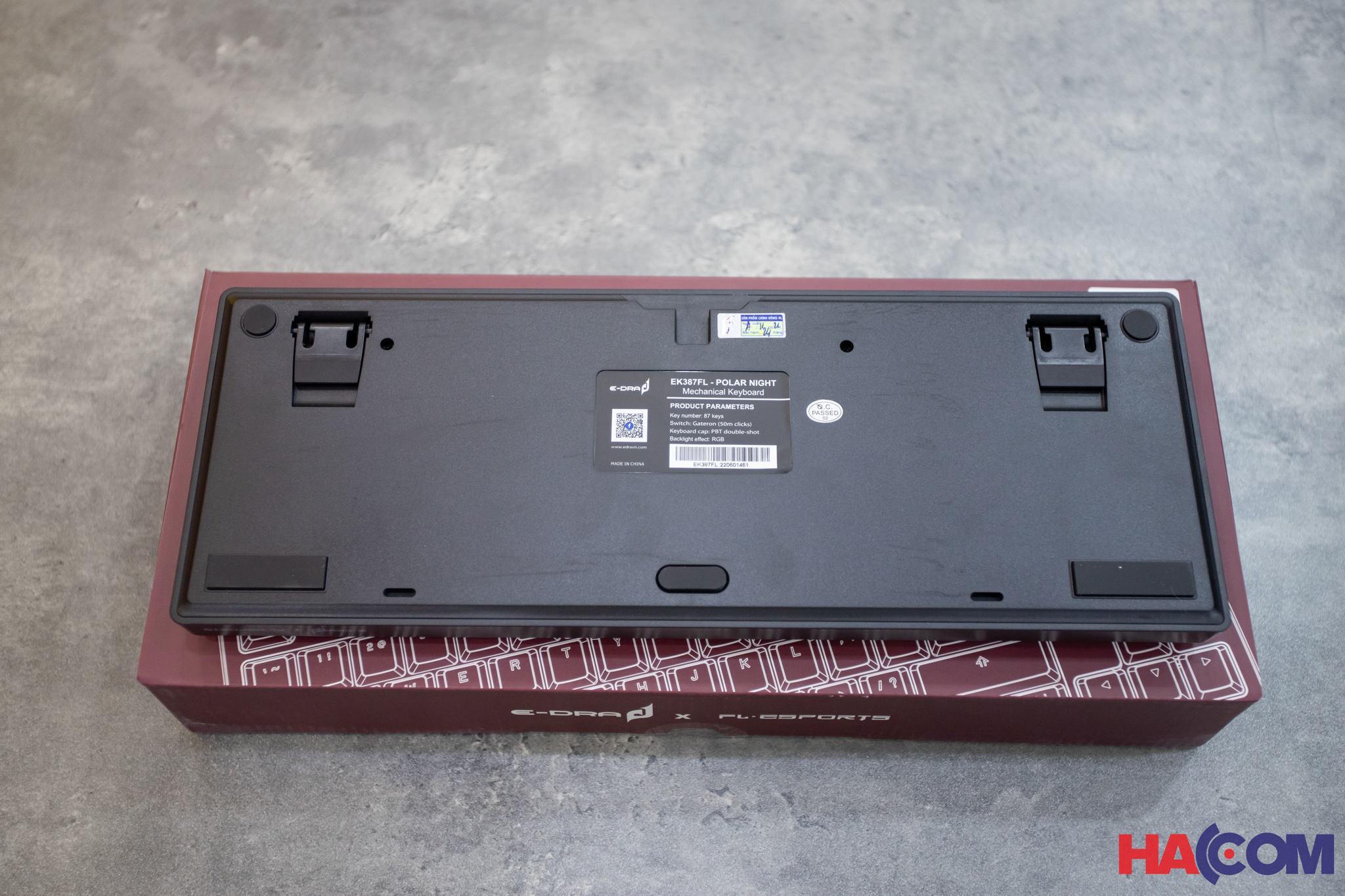 Bàn phím cơ game Edra EK387FL RGB Polar night Red sw (USBC/PBT)