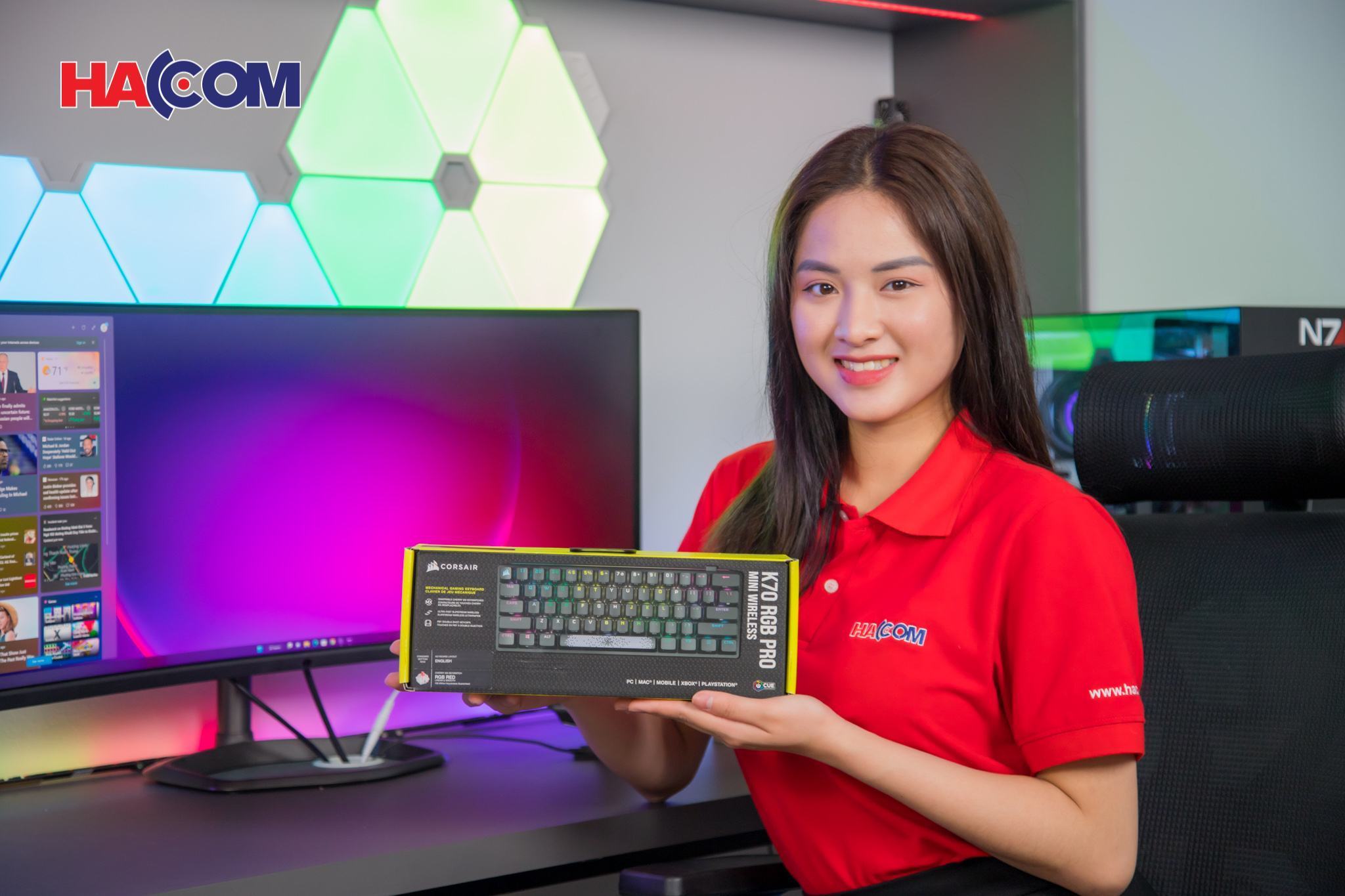 Bàn phím game không dây Corsair K70 Pro Mini đen Speed sw (CH-9189014-NA)