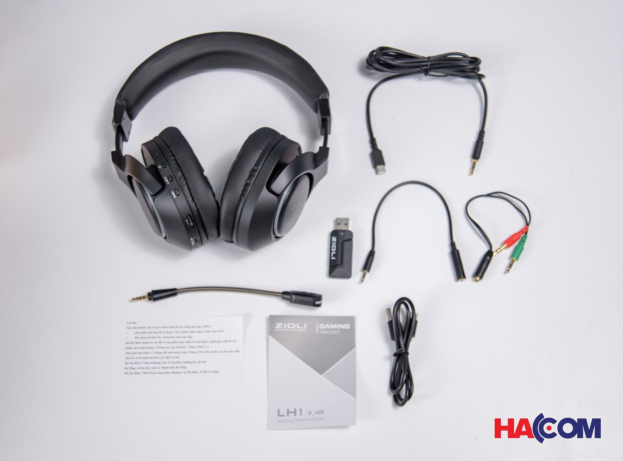 Tai nghe không dây Gaming Zidli LH1 Ultimate (7.1, 2.4G, LED RGB)