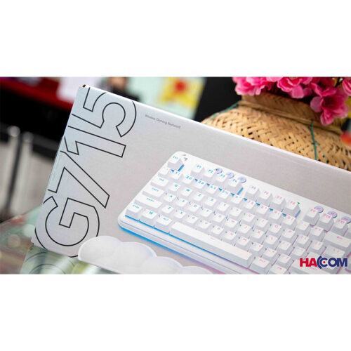 Bàn phím game không dây Logitech G715 TKL RGB Aurora Off White