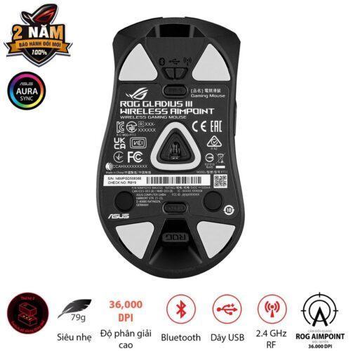 Chuột game Asus ROG Gladius III Wireless Aimpoint Black