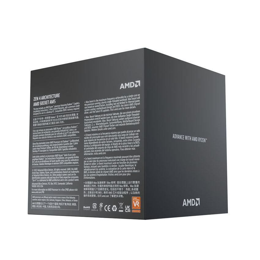 CPU AMD Ryzen 7 7700 (3.8 GHz Upto 5.3GHz / 40MB / 8 Cores, 16 Threads / 65W / Socket AM5