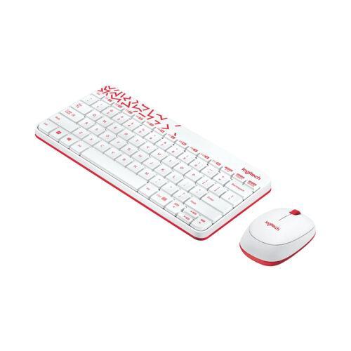 Bộ Bàn phím chuột Không dây Logitech MK240 Wireless Optical Trắng đỏ 920-008201