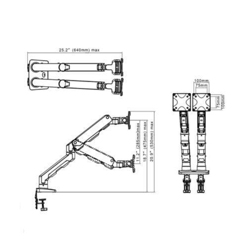 Giá Treo 2 Màn Hình North Bayou G55