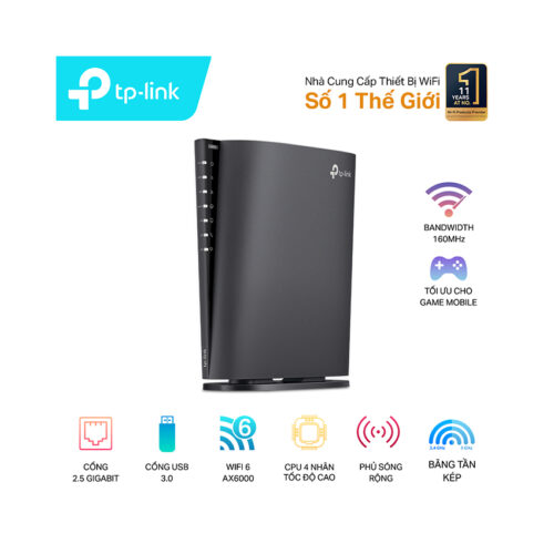 Bộ phát wifi Mesh Tp-Link Archer AX80 Wireless AX6000, 8 Luồng với Cổng 2.5G