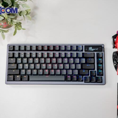 Bàn phím Gaming không dây ASUS ROG AZOTH NX Đen Red Switch (Wireless/Bluetooth/USB/OLED-SCR) 90MP0316-BKUA01