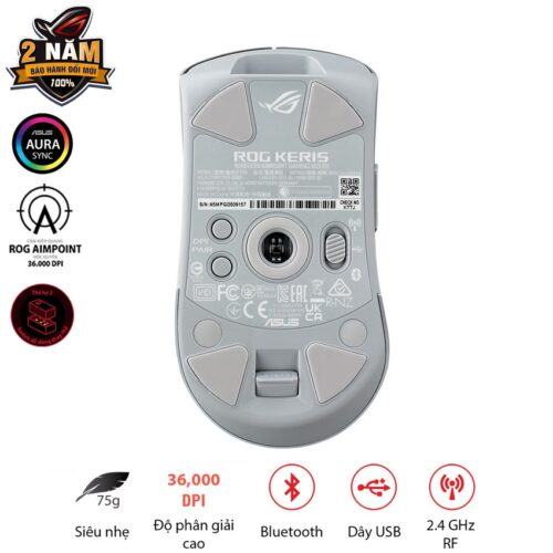 Chuột Gaming không dây ASUS ROG KERIS Wireless AimPoint White