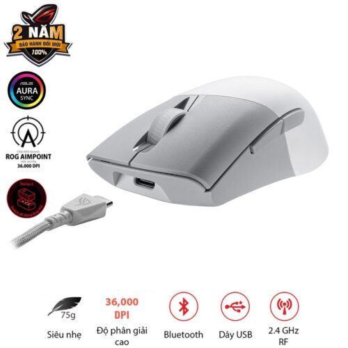 Chuột Gaming không dây ASUS ROG KERIS Wireless AimPoint White