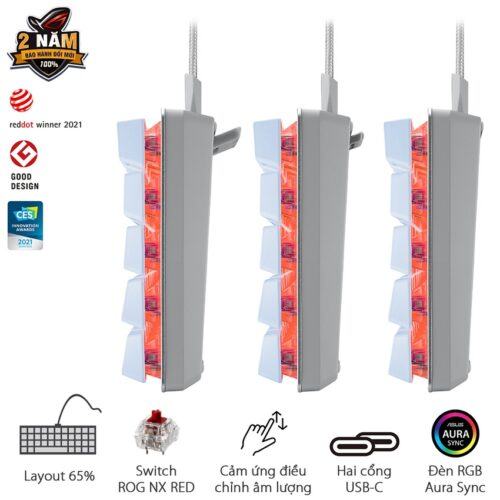 Bàn phím Gaming Asus ROG Falchion Ace Wired RGB White 90MP0346-BKUA10