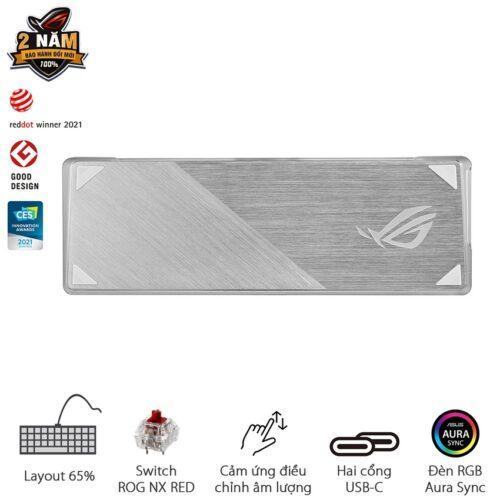 Bàn phím Gaming Asus ROG Falchion Ace Wired RGB White 90MP0346-BKUA10