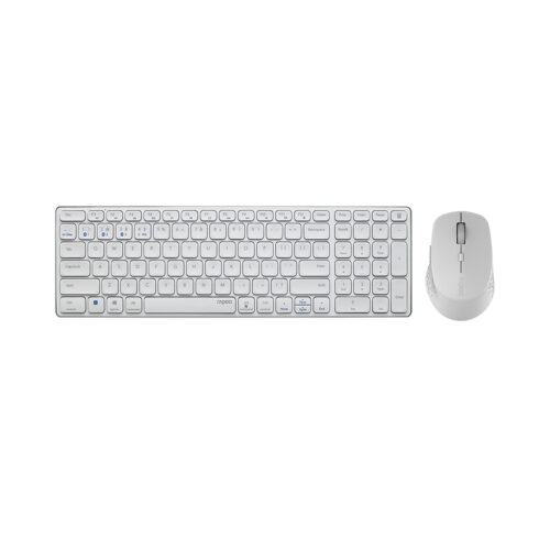 Bộ bàn phím chuột không dây Rapoo 9350M Multi-mode White