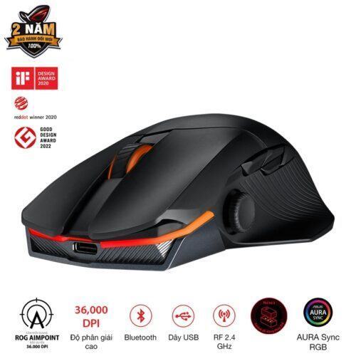 Chuột Gaming không dây ASUS ROG Chakram X Origin (RGB Wireless + Bluetooth + USB)