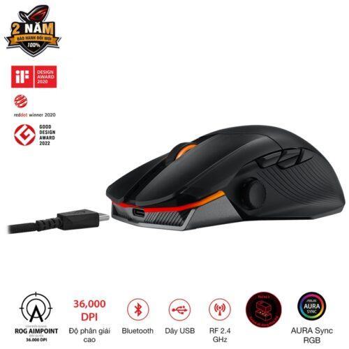 Chuột Gaming không dây ASUS ROG Chakram X Origin (RGB Wireless + Bluetooth + USB)