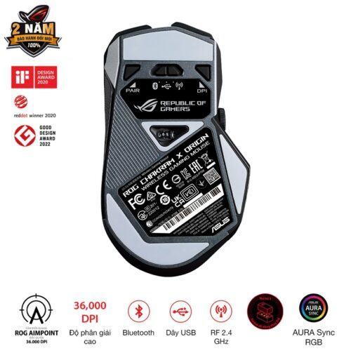 Chuột Gaming không dây ASUS ROG Chakram X Origin (RGB Wireless + Bluetooth + USB)