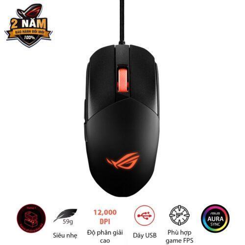 Chuột Gaming có dây Asus ROG Strix Impact III USB/RGB/ĐEN _ 90MP0300-BMUA00