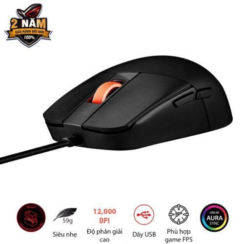 Chuột Gaming có dây Asus ROG Strix Impact III USB/RGB/ĐEN