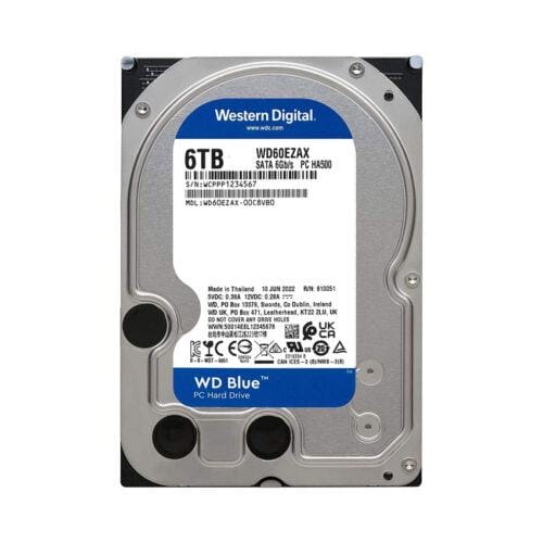Ổ cứng HDD Western Digital 6TB Blue (WD60EZAX) (5400RPM/256MB Cache/3.5 inch/SATA3)