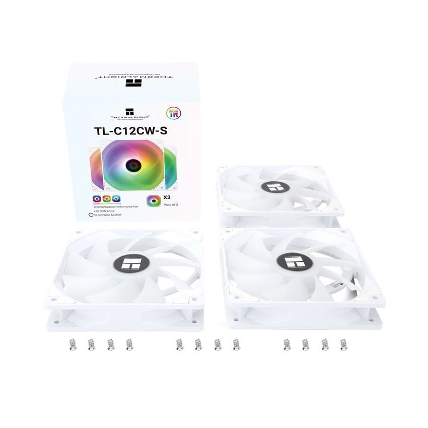 Fan Case Tản Nhiệt Thermalright TL-C12C-S White-PWM ARGB (Màu trắng/hộp 3 quạt)