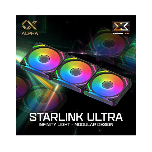 Trang chủ Fan Case Tản Nhiệt Xigmatek STARLINK ULTRA - ARGB (Màu đen/Hộp 3 fan/Ghép nối không dây)