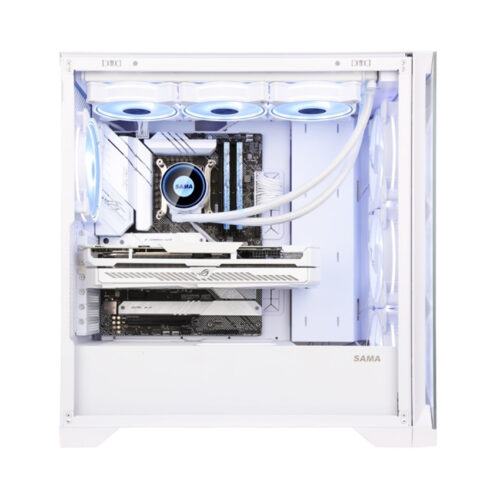 Vỏ Case SAMA 4502 White (ATX/Mid Tower/Màu Trắng/Kèm sẵn 3 Fan ARGB)