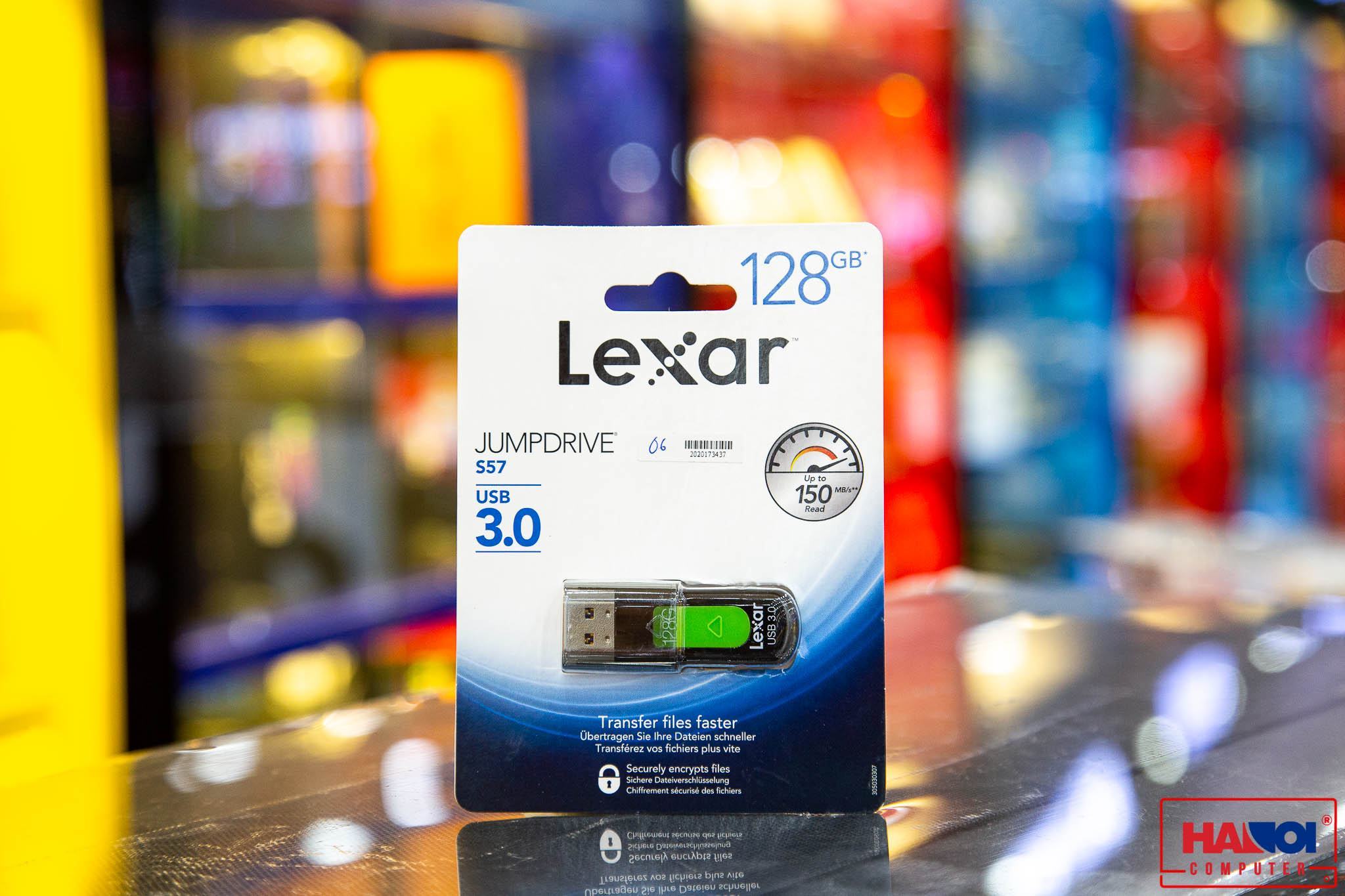 USB Lexar 128GB JumpDrive S57 USB 3.0 Flash Drive LJDS57 - 128ABGN Màu Green