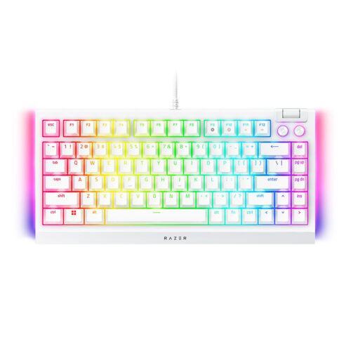 Bàn phím cơ có dây Razer BlackWidow V4 75% RGB White Edition