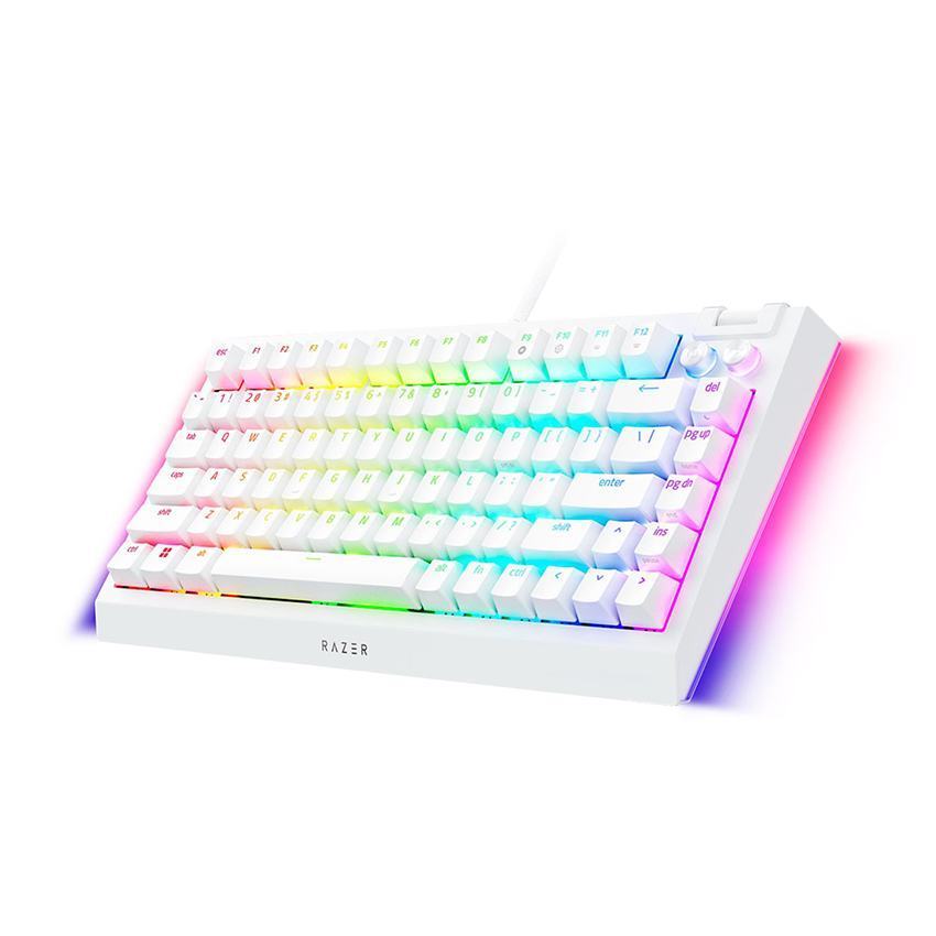 Bàn phím cơ có dây Razer BlackWidow V4 75% RGB White Edition