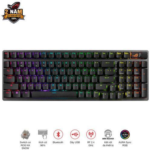 Bàn Phím Cơ Gaming không dây Asus ROG Strix Scope II 96 Wireless NXSW/US/ABS 90MP037A-BKUA00