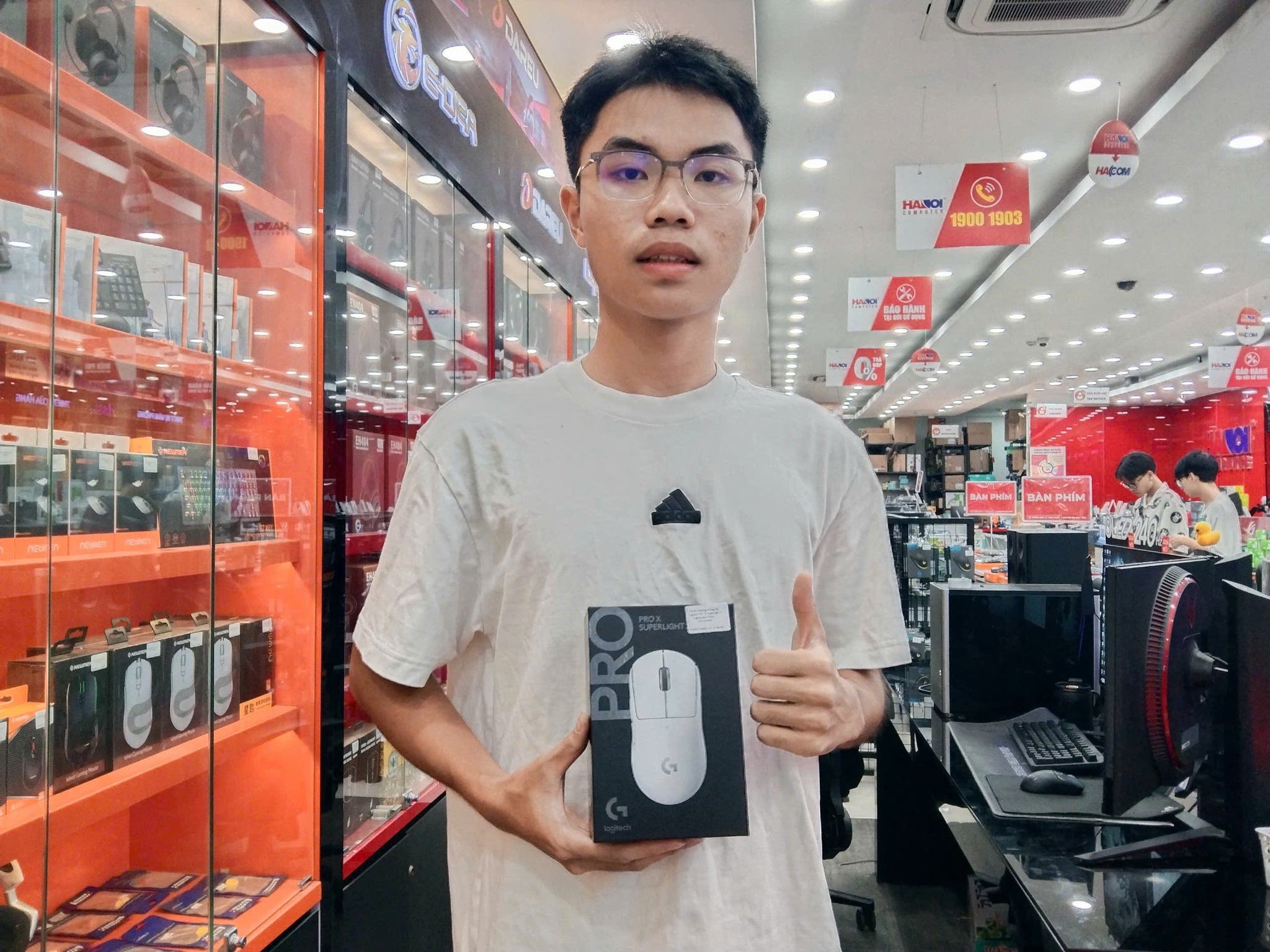 KHLMC Chuột Gaming không dây Logitech Pro X Superlight 2 Lightspeed White