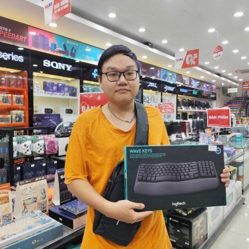 KHLMC Bàn phím không dây Logitech Wave Keys Ergonomic Graphite